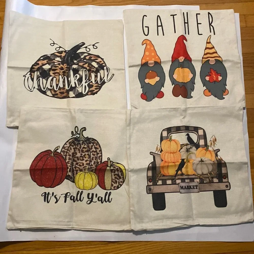 4 pack Decorative Thanksgiving/fall Pillow cover never used
